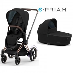 Stroller Cybex ePriam 2 in 1 Deep Black chassis Rosegold