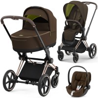 Cybex Priam 4.0 коляска 3 в 1 Khaki Green шасі Rosegold