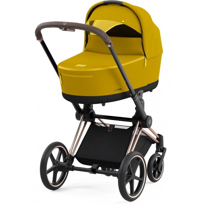 Stroller Cybex Priam 4.0 2 in 1 Mustard Yellow chassis Rosegold