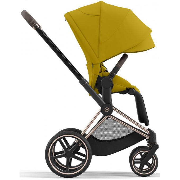 Stroller Cybex Priam 4.0 3 in 1 Mustard Yellow chassis Rosegold