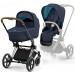Stroller Cybex Priam 4.0 2 in 1 Nautical Blue chassis Chrome Brown
