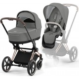 Cybex Priam 4.0 Stroller 2 in 1 Soho Grey chassis Rosegold