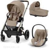 Коляска Cybex Balios S Lux Taupe 3 в 1 Almond Beige автокресло Cloud T plus