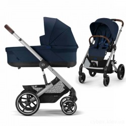 Stroller Cybex Balios S Lux Silver 2 in 1 Ocean Blue