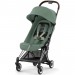 Cybex Coya Leaf Green frame chrome brown stroller