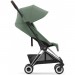 Cybex Coya Leaf Green frame chrome brown stroller