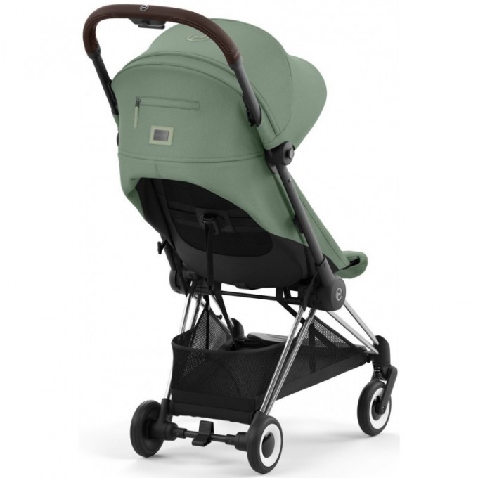 Cybex Coya Leaf Green frame chrome brown stroller