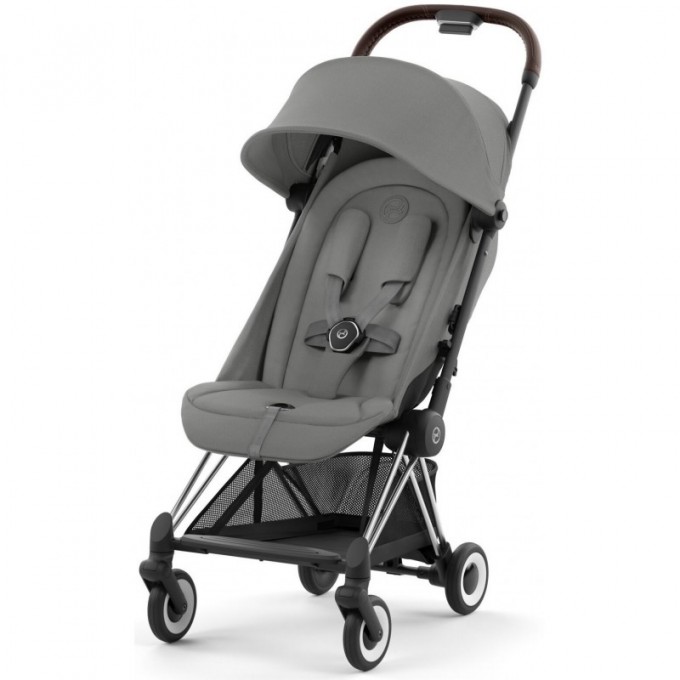 Cybex Coya Mirage Grey frame chrome brown stroller