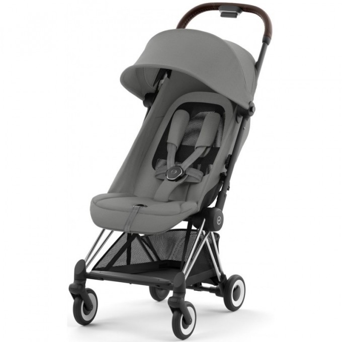 Cybex Coya Mirage Grey frame chrome brown stroller