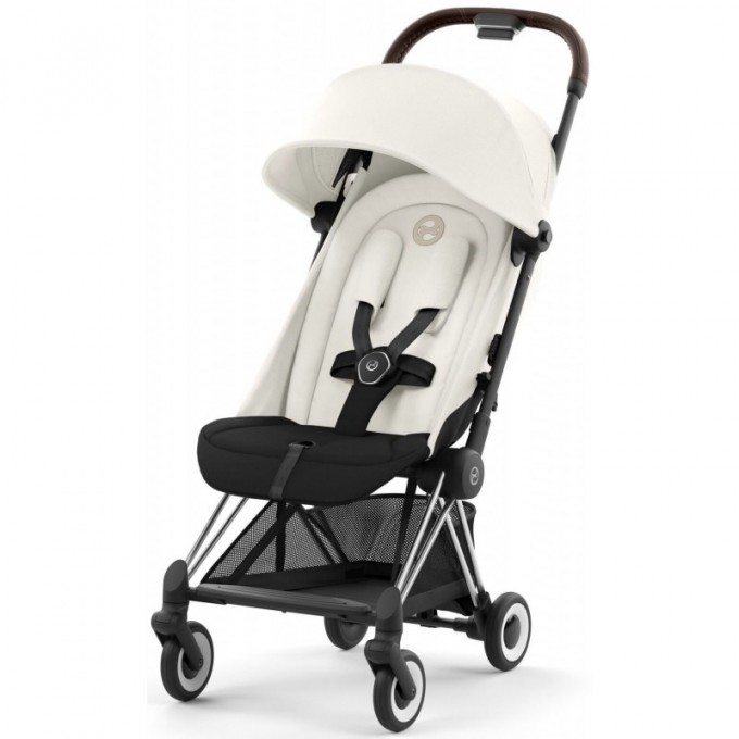 Cybex Coya Off White frame chrome brown stroller