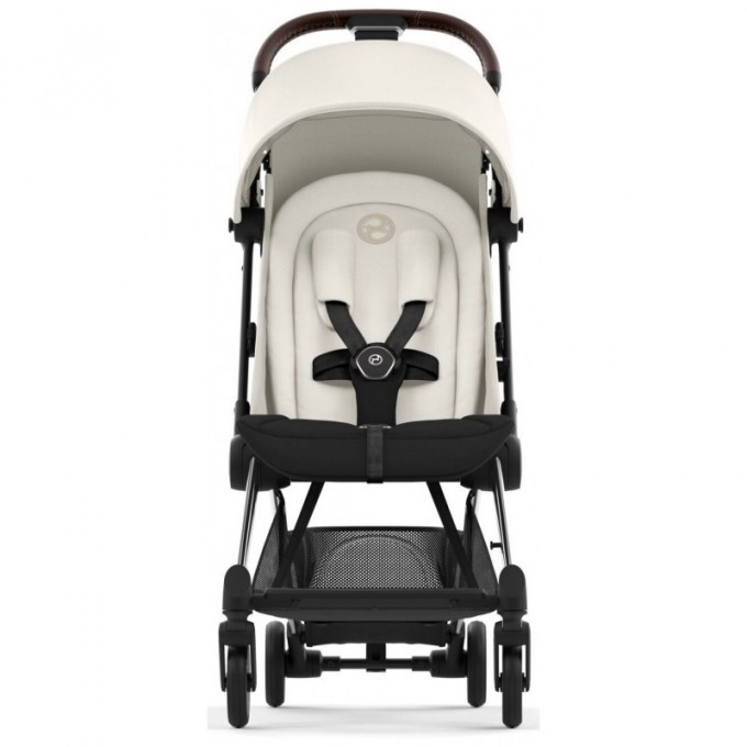 Cybex Coya Off White frame chrome brown stroller