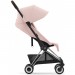 Cybex Coya Peach Pink frame chrome brown stroller