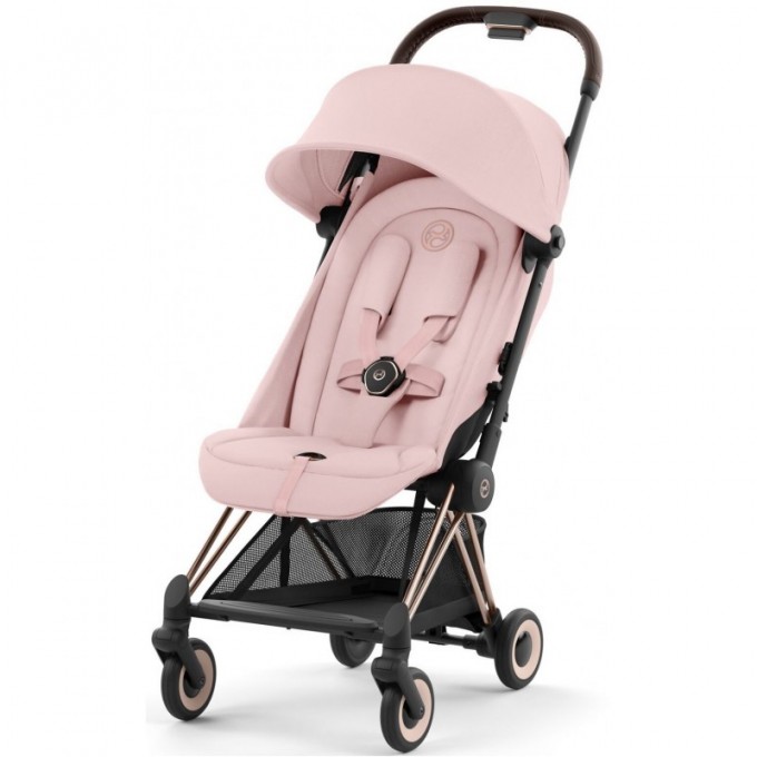 Cybex Coya Peach Pink frame matt black stroller