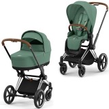 Cybex Priam 4.0 Stroller 2 in 1 Leaf Green chassis Chrome Brown