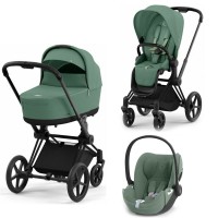 Cybex Priam 4.0 Stroller 3 in 1 Leaf Green chassis Matt Black