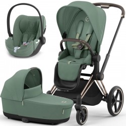 Stroller Cybex Priam 4.0 3 in 1 Leaf Green chassis Rosegold