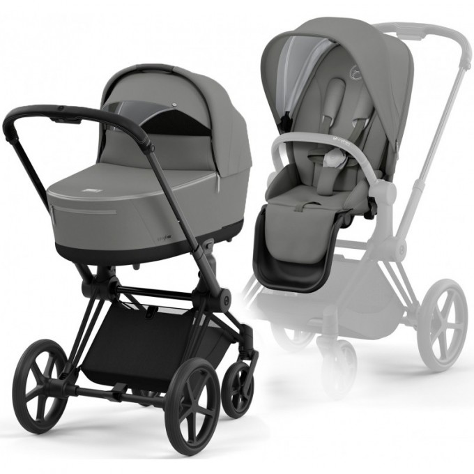 Коляска Cybex Priam 4.0 2 в 1 Mirage Gray шасси Matt Black