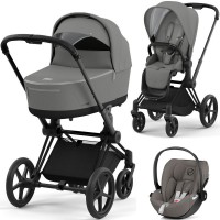 Cybex Priam 4.0 коляска 3 в 1 Mirage Grey шасси Matt Black