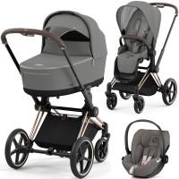 Cybex Priam 4.0 коляска 3 в 1 Mirage Grey шасі Rosegold