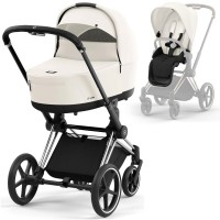 Cybex Priam 4.0 Stroller 2 in 1 Off White chassis Chrome Black