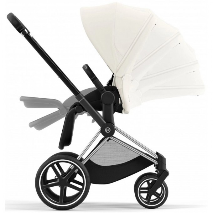 Stroller Cybex Priam 4.0 2 in 1 Off White chassis Chrome Black