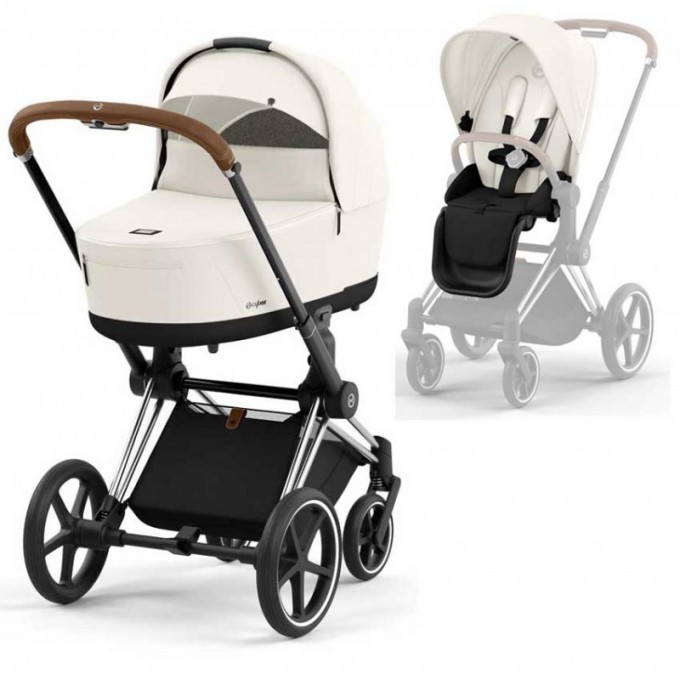 Коляска Cybex Priam 4.0 2 в 1 Off White шасі Chrome Brown