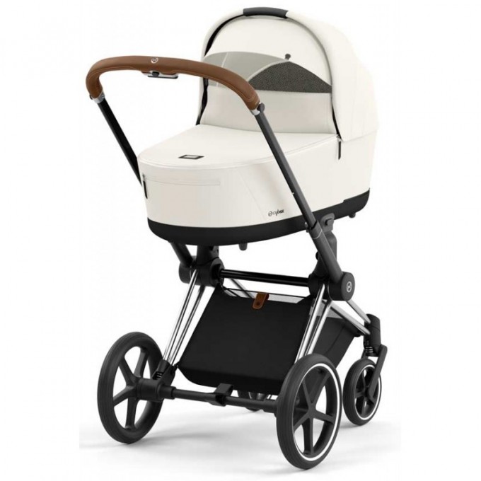 Stroller Cybex Priam 4.0 2 in 1 Off White chassis Chrome Brown