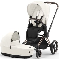 Cybex Priam 4.0 коляска 2 в 1 Off White шасси Rosegold