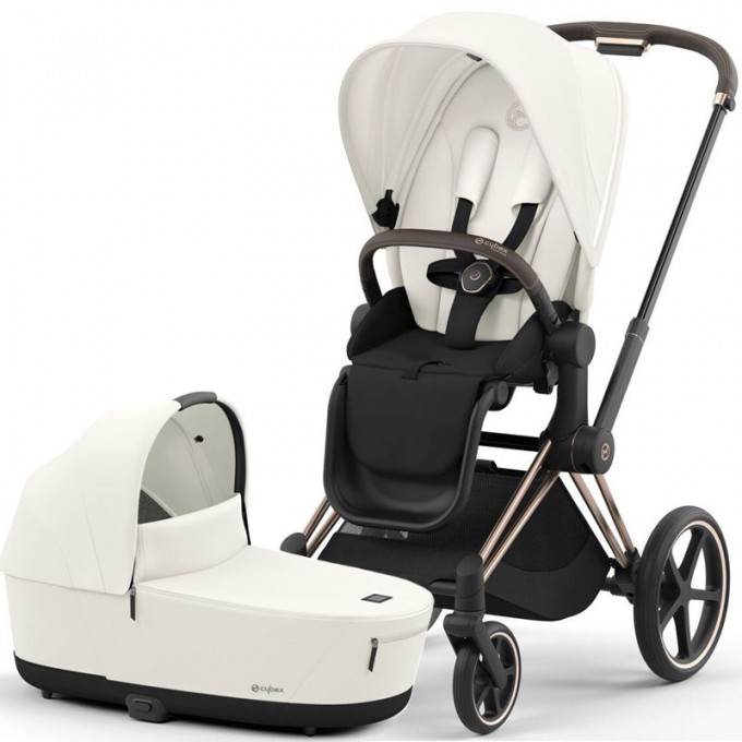 Коляска Cybex Priam 4.0 2 в 1 Off White шасси Rosegold