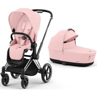 Cybex Priam 4.0 Stroller 2 in 1 Peach Pink chassis Chrome Black