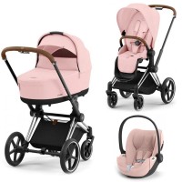 Cybex Priam 4.0 коляска 3 в 1 Peach Pink шасі Chrome Brown