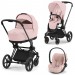 Коляска Cybex Priam 4.0 3 в 1 Peach Pink шасі Matt Black