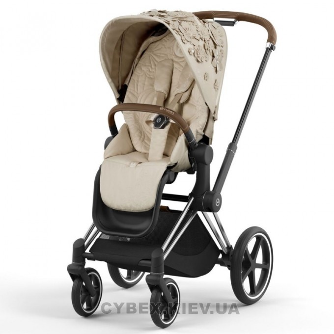 Stroller Cybex Priam 4.0 2 in 1 Simply Flowers Beige chassis Chrome Brown