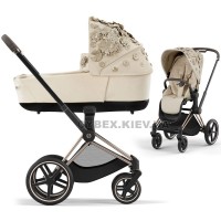 Коляска Cybex Priam 4.0 2 в 1 Simply Flowers Beige шасі Rose Gold