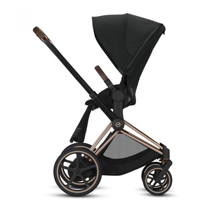 Stroller Cybex ePriam 3 in 1 Deep Black chassis Rosegold car seat Cloud Z-iSize
