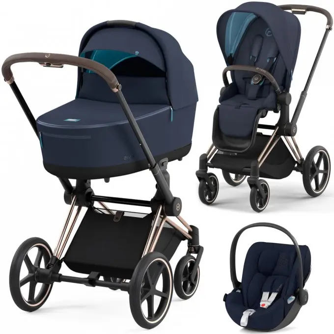 Cybex Priam 4.0 3 in 1 Nautical Blue chassis Rosegold Official dealer in Ukraine