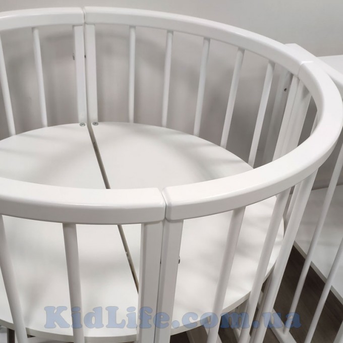 Round transforming bed 7 in 1 white