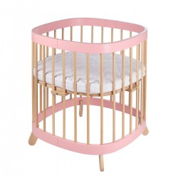Tweeto 7 in 1 transforming bed pink/natural