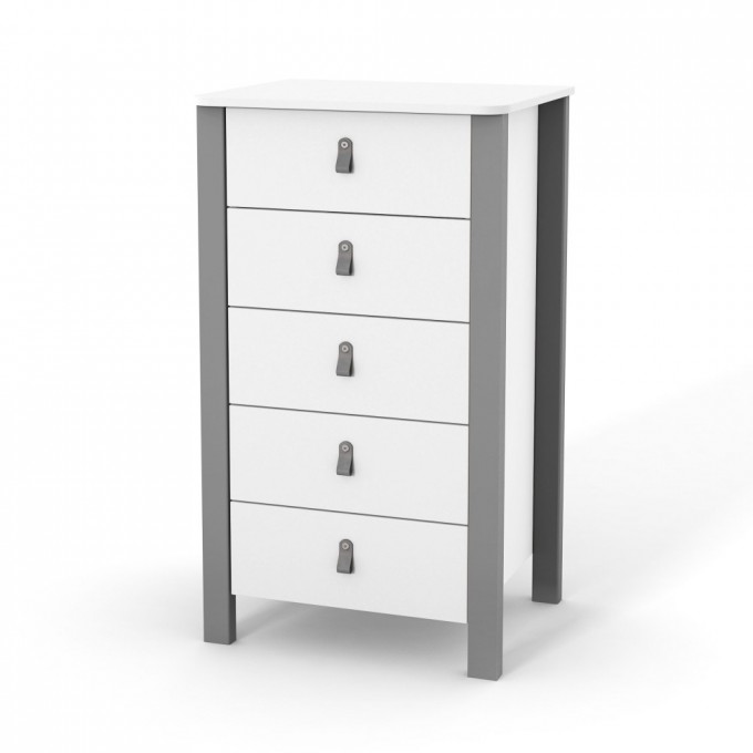 Chest of drawers Veres Monaco 600 (color: white-graphite)