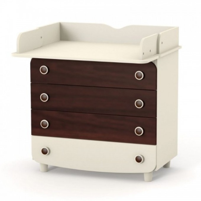 Changing table dresser Veres 900 chipboard (color: stone white-walnut)