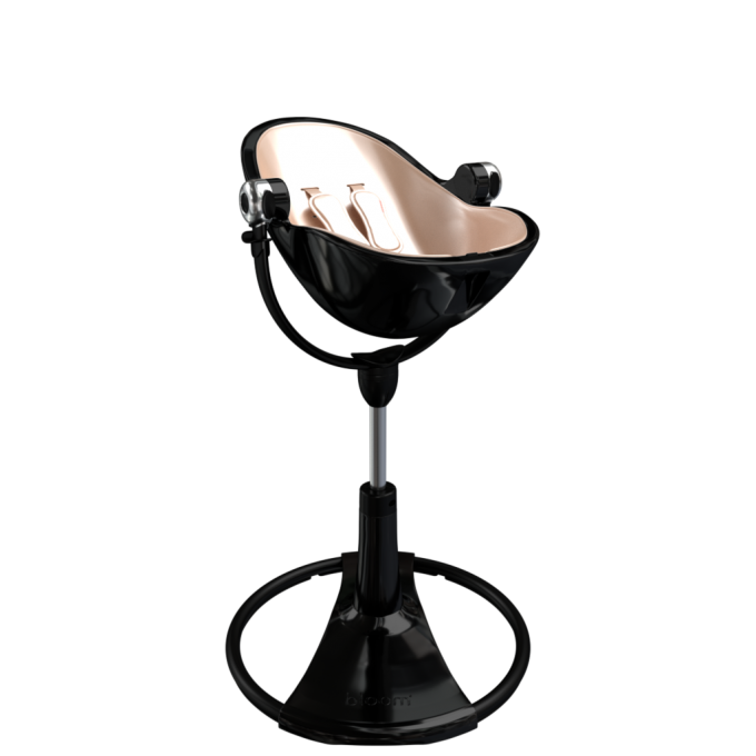 Bloom стульчик для кормления Fresco Noir (без вкладиша)+Bloom набор вкладышей Fresco gold rosa