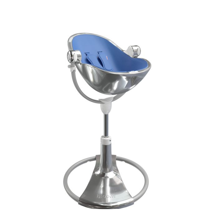 Bloom стульчик для кормления Fresco Silver + Bloom набор вкладышей Fresco riviera blue