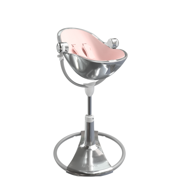 Bloom стульчик для кормления Fresco Silver + Bloom набор вкладышей Fresco rosewater