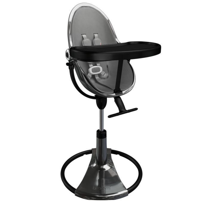 Bloom стульчик для кормления Fresco Titanium (без вкладыша)+Bloom набор вкладышей Fresco Snake Skin Grey