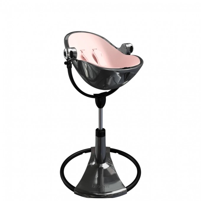 Bloom стульчик для кормления Fresco Titanium (без вкладыша)+Bloom набор вкладышей Fresco rosewater
