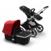 Bugaboo Fox 2 black/red stroller 2 in 1 aluminum chassis
