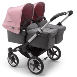 Bugaboo Donkey 3 Alu Twin twin stroller 2 in 1 grey melange-soft pink