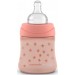 Bottle (set of 2), 150 ml Suavinex round nipple slow flow, "Basics" pink