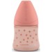 Пляшечка (набір 2 шт), 150 мл Suavinex кругла соска повільний потік, "Basics" рожева