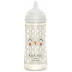 Bottle, 360 ml, physiological nipple slow flow, "Bonhomia" white